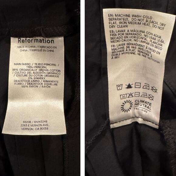 Reformation Everlyn Puff Sleeve Stretch Organic Cotton Maxi Dress Size 6 - Picture 12 of 14